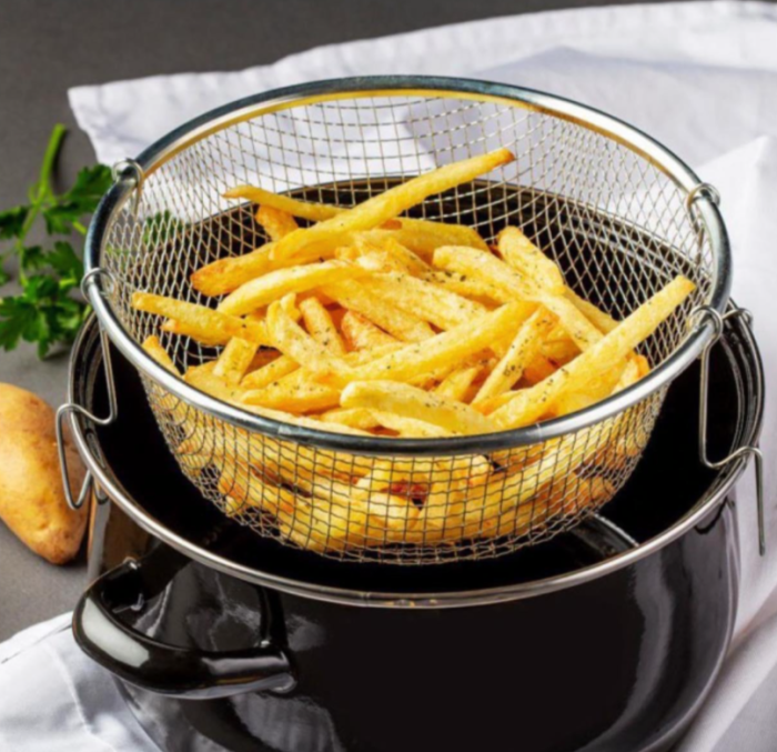 Emajlirana šerpa sa fritezom i poklopcem - Image 1