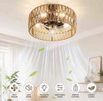 Fan Light Rattan - Stropni ventilator i lampa